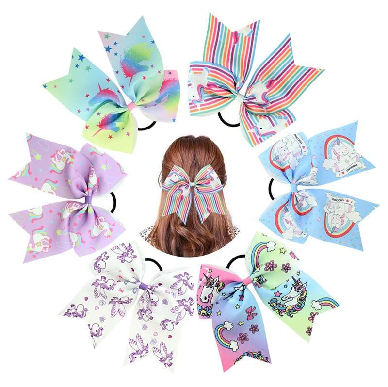 Lovely baby girl hair tie pink ribbon bows with elastic hair bands rope kids accessories for hair bows tie