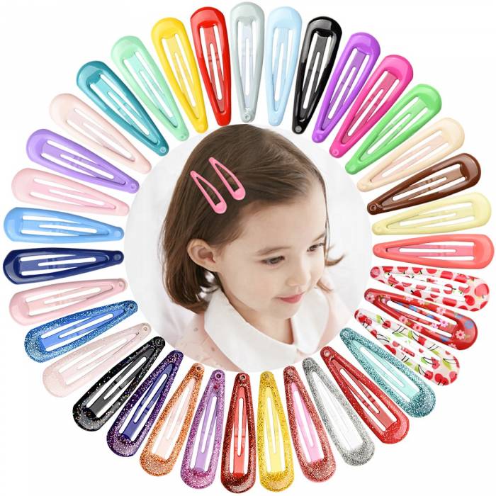 Ready To Ship Wholesale Candy Color Korean Color Snap Hair Clip For Girl Kids Hair Clip Gift