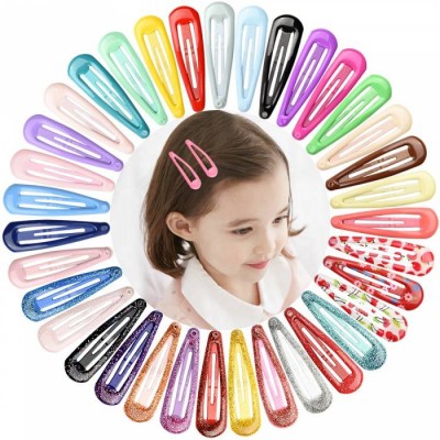 Ready To Ship Wholesale Candy Color Korean Color Snap Hair Clip For Girl Kids Hair Clip Gift